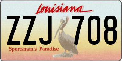 LA license plate ZZJ708