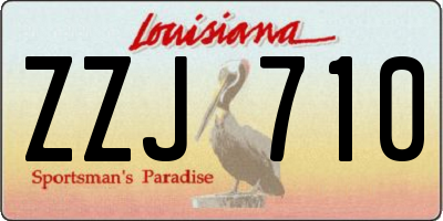 LA license plate ZZJ710