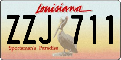 LA license plate ZZJ711