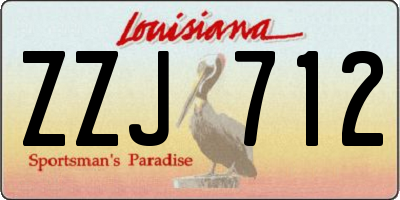 LA license plate ZZJ712