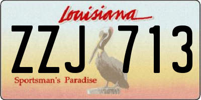 LA license plate ZZJ713