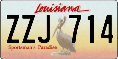 LA license plate ZZJ714