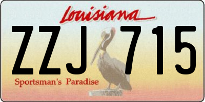 LA license plate ZZJ715