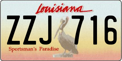 LA license plate ZZJ716