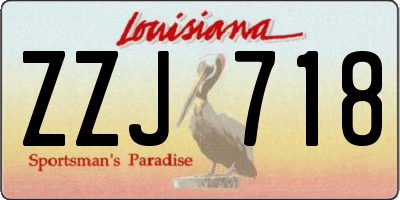 LA license plate ZZJ718