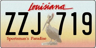 LA license plate ZZJ719