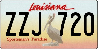 LA license plate ZZJ720