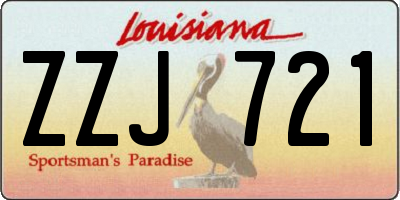 LA license plate ZZJ721