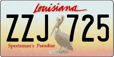 LA license plate ZZJ725