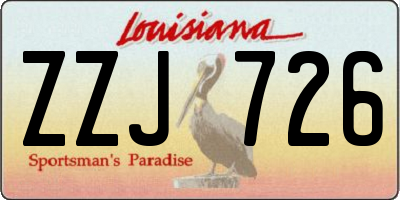 LA license plate ZZJ726