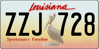 LA license plate ZZJ728