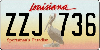 LA license plate ZZJ736