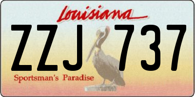 LA license plate ZZJ737