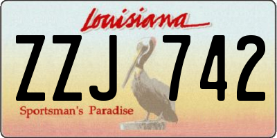 LA license plate ZZJ742