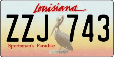 LA license plate ZZJ743