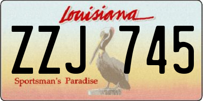 LA license plate ZZJ745