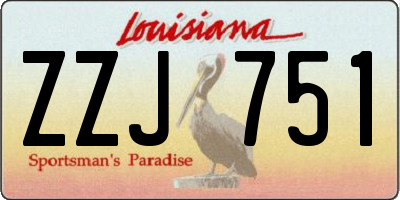 LA license plate ZZJ751