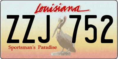 LA license plate ZZJ752