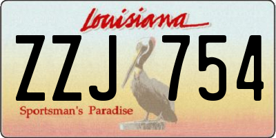 LA license plate ZZJ754