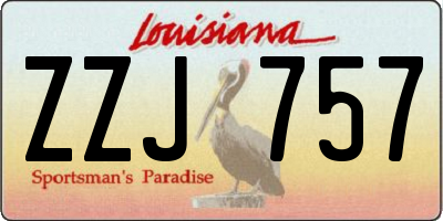 LA license plate ZZJ757