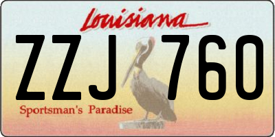 LA license plate ZZJ760