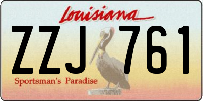 LA license plate ZZJ761