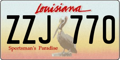 LA license plate ZZJ770