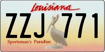 LA license plate ZZJ771