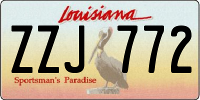 LA license plate ZZJ772