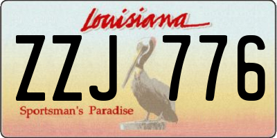 LA license plate ZZJ776