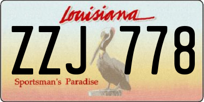 LA license plate ZZJ778