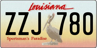 LA license plate ZZJ780