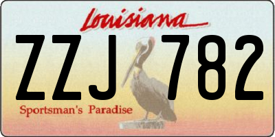 LA license plate ZZJ782