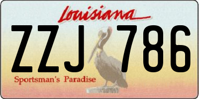 LA license plate ZZJ786