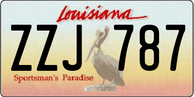 LA license plate ZZJ787