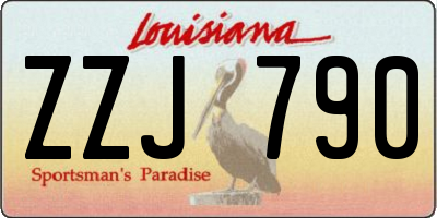 LA license plate ZZJ790