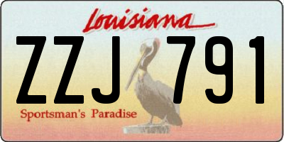 LA license plate ZZJ791
