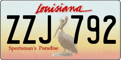 LA license plate ZZJ792