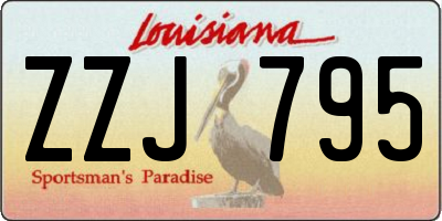 LA license plate ZZJ795