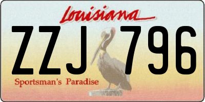 LA license plate ZZJ796