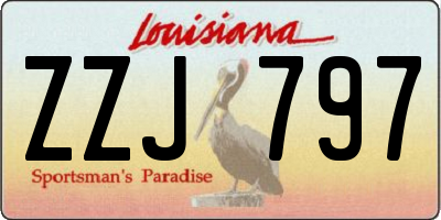 LA license plate ZZJ797