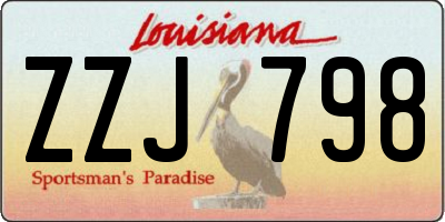 LA license plate ZZJ798