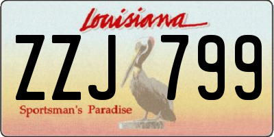 LA license plate ZZJ799