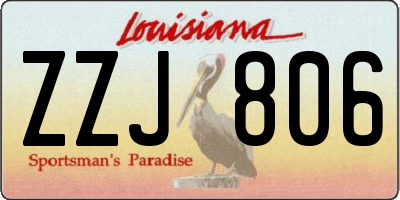 LA license plate ZZJ806