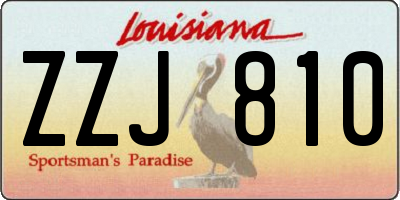 LA license plate ZZJ810