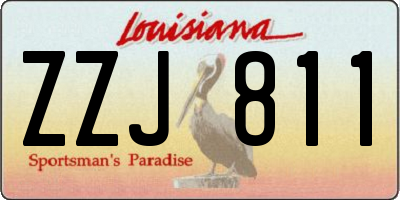 LA license plate ZZJ811