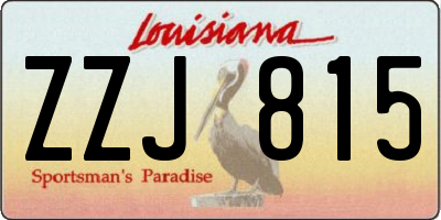 LA license plate ZZJ815