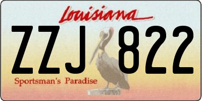 LA license plate ZZJ822