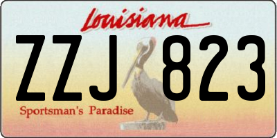 LA license plate ZZJ823