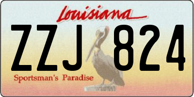 LA license plate ZZJ824